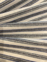 Black & Blue Colour Woven Stripe - Running along the Fabric