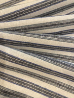 Black & Blue Colour Woven Stripe - Running along the Fabric