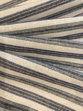 Black & Blue Colour Woven Stripe - Running along the Fabric