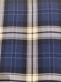 Navy/White Tartan Check Soft Handle Shirting