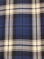 Navy/White Tartan Check Soft Handle Shirting