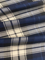 Navy/White Tartan Check Soft Handle Shirting