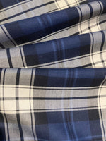 Navy/White Tartan Check Soft Handle Shirting