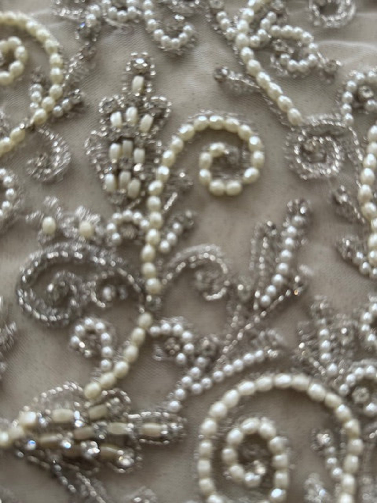 Heavy Crystal, Pearl and Beaded Allover on Tulle