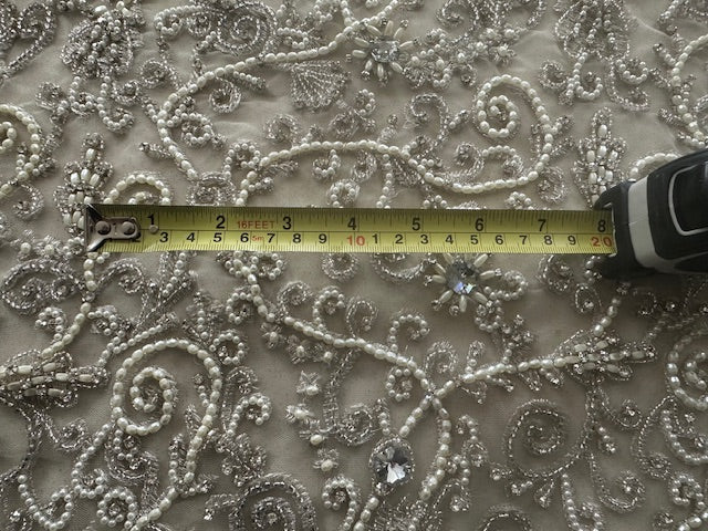 Heavy Crystal, Pearl and Beaded Allover on Tulle