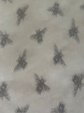 Grey Bumble Bee on Ivory PVC Coated Cotton