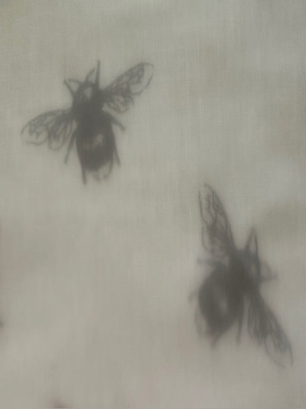 Grey Bumble Bee on Ivory PVC Coated Cotton