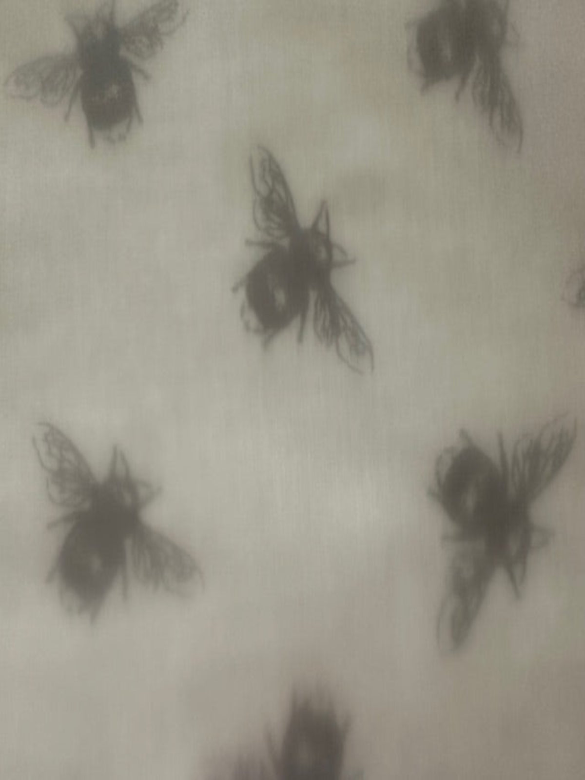 Grey Bumble Bee on Ivory PVC Coated Cotton