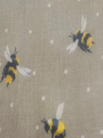 Bumble Bee on Beige Spotted Matt PVC Coated Cotton