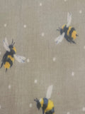 Bumble Bee on Beige Spotted Matt PVC Coated Cotton