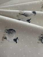 Sheep on Spotted Natural Cotton Furnishing