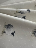 Sheep on Spotted Natural Cotton Furnishing