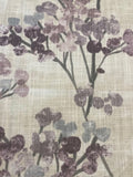 Faded Burgundy Berry Bunches on Slubbed Cotton Furnishing