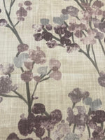 Faded Burgundy Berry Bunches on Slubbed Cotton Furnishing