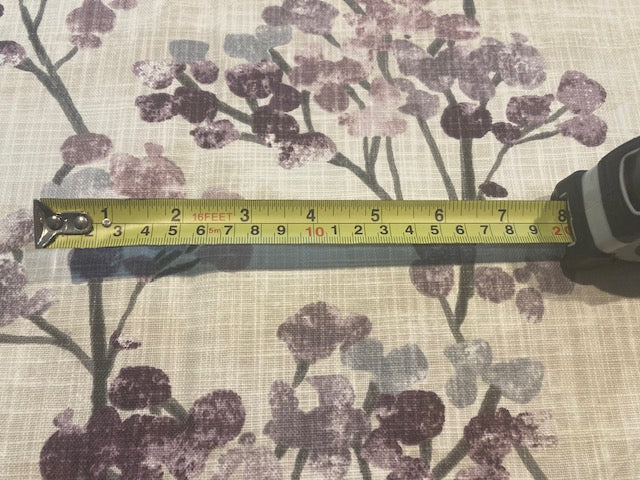 Burgundy Berry Bunches on Slubbed Cotton Furnishing