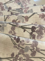 Faded Burgundy Berry Bunches on Slubbed Cotton Furnishing