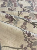 Faded Burgundy Berry Bunches on Slubbed Cotton Furnishing