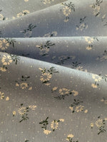 Ditsy Floral on Sky Blue Poly/Cotton