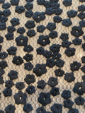 Black Embroidered Flowers on Mesh