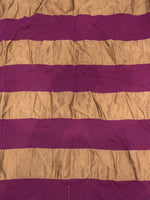 Fuchsia Woven Stripe on Crinkle Bronze. Stripes Run Across the Fabric