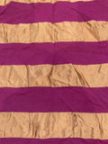 Fuchsia Woven Stripe on Crinkle Bronze. Stripes Run Across the Fabric