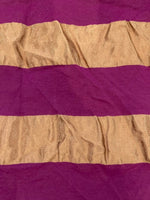 Fuchsia Woven Stripe on Crinkle Bronze. Stripes Run Across the Fabric