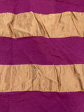 Fuchsia Woven Stripe on Crinkle Bronze. Stripes Run Across the Fabric