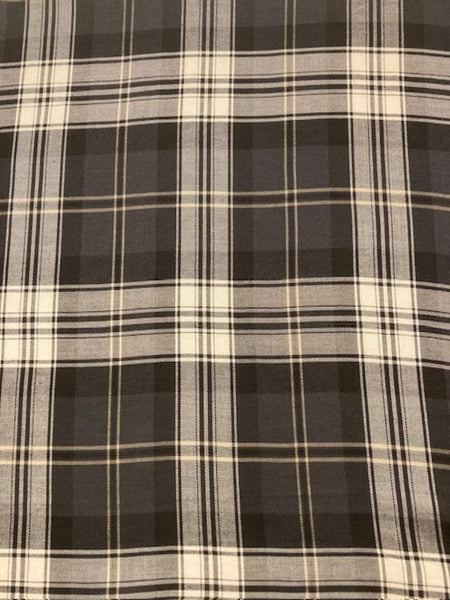 Grey/White Tartan Check Soft Handle Shirting