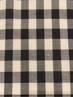 Black/White Gingham Check Shirting with Stretch