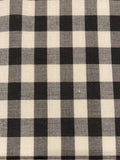 Black/White Gingham Check Shirting with Stretch