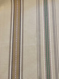 Green/Coffee Woven Stripe. Stripes Run Along the Fabric "Sanderson - Valley Stripe"