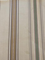 Green/Coffee Woven Stripe. Stripes Run Along the Fabric "Sanderson - Valley Stripe"