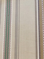 Green/Coffee Woven Stripe. Stripes Run Along the Fabric "Sanderson - Valley Stripe"