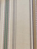 Green/Coffee Woven Stripe. Stripes Run Along the Fabric "Sanderson - Valley Stripe"