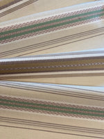 Green/Coffee Woven Stripe. Stripes Run Along the Fabric "Sanderson - Valley Stripe"