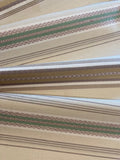 Green/Coffee Woven Stripe. Stripes Run Along the Fabric "Sanderson - Valley Stripe"