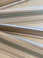 Green/Coffee Woven Stripe. Stripes Run Along the Fabric "Sanderson - Valley Stripe"