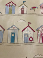 Beach Huts on Cotton Furnishing