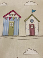 Beach Huts on Cotton Furnishing