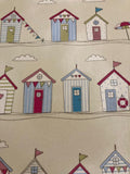 Beach Huts on Cotton Furnishing