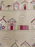 Beach Huts on Cotton Furnishing