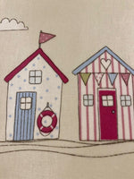 Beach Huts on Cotton Furnishing