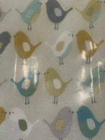 Mustard/Turquoise Chicks on PVC Coated Cotton