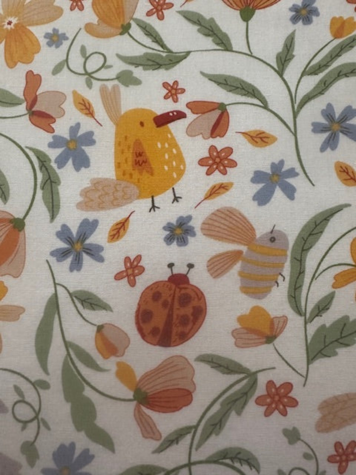 Multi Country Flowers with Birds, Butterflies, &amp; Ladybirds on Cotton Lawn