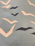 Pale Turquoise with Silhouette of Birds on Cotton "Scion - Flight"