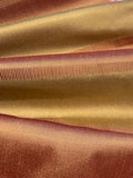 Biscuit Silk Dupion Irridescent Stripe with Ribboned Stripe running along the Fabric