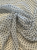 Black Spot on Ivory Yoryu Silk Chiffon