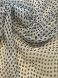 Black Spot on Ivory Yoryu Silk Chiffon