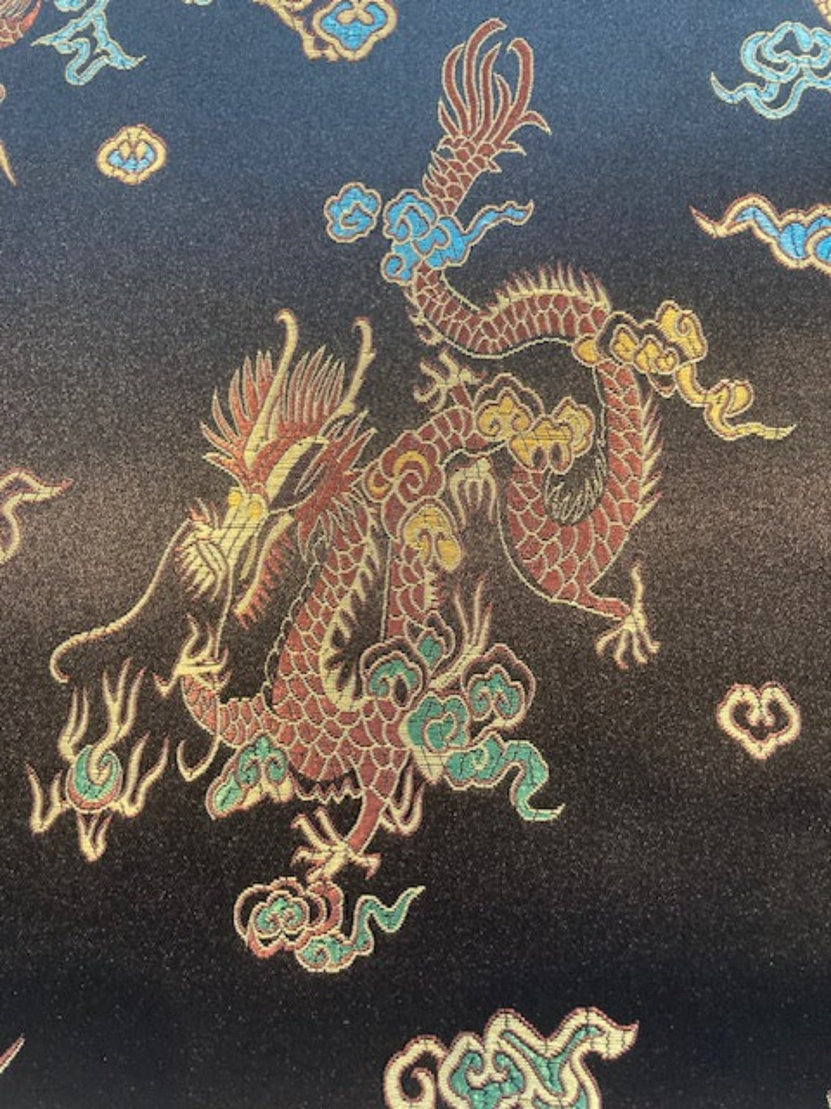 Gold on Black Dragon Jacquard