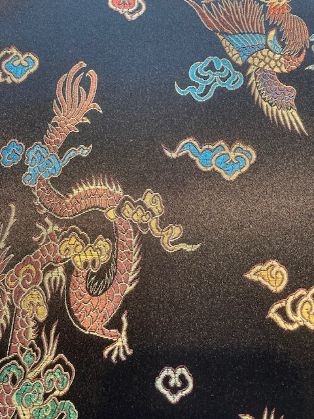 Gold on Black Dragon Jacquard